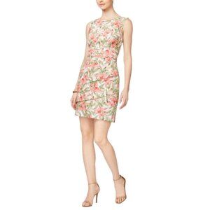 Connected Dress 12P 12 P Pink Green White Washable Stretch Sheath Career NEW